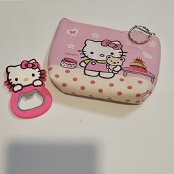 Cute Set Of Coin Purse and Magnetic Bottle Opener 