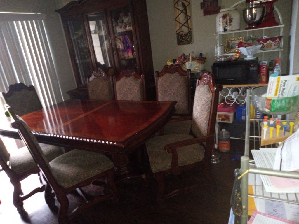 Ashley Cherry Wood Six Chairs Too Big For My Apartment I Need To Sell China Cabinet Sold Separate $800. Table $800