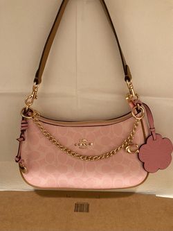 Coach Pink Signature Shoulder Bag with Chain