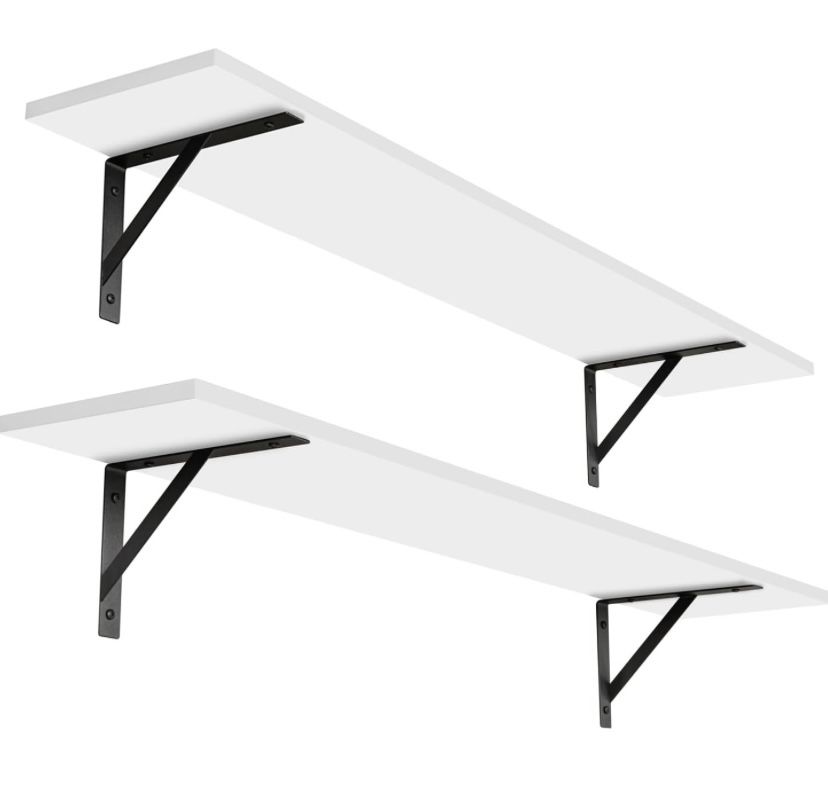 DINZI LVJ Long Wall Shelves, 39.4Inch Wall Mounted Shelves Set of 2, Easy-to-Install, Wall Storage