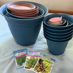 Planting Pot Set, Potting Soil, Rocks, & Seeds Bundle