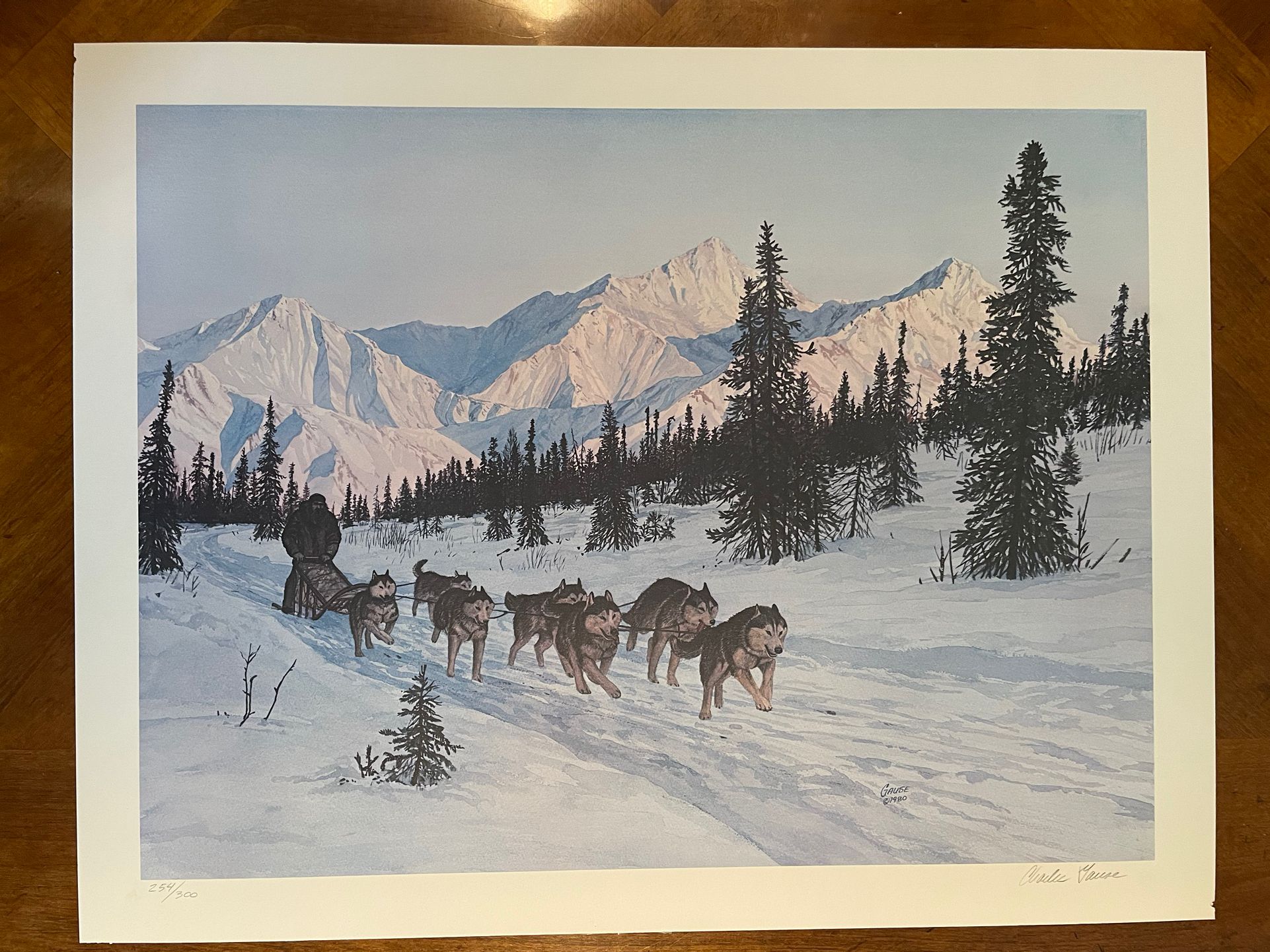 Charles Gause Lithograph Signed Numbered - Pushing On 21x27