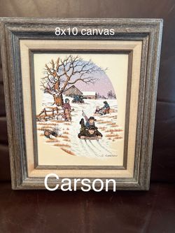 Christmas / Winter Oil Painting By Carson 