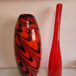 Red Glass Vases