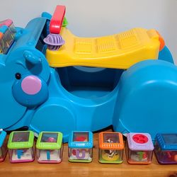 Kids Hippo Ride On Toy Picks Up Blocks Too