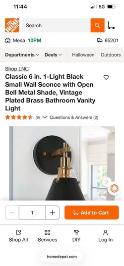 ✨ Modern Black & Brass Wall Sconce – Only $20! ✨