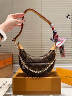 LV Leather Loop Shoulder Bag 