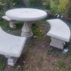 Cement Table Bench Set