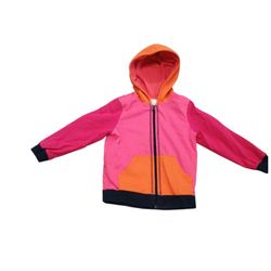 Hanna Andersson Multi Color Color Block Zip Up Hoodie Jacket Girl Kid Size 110