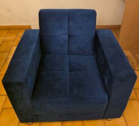 Navy Blue Velvet Accent Armchair