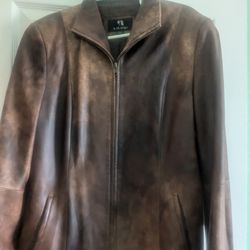 Leather Jacket, Brown, Medium
