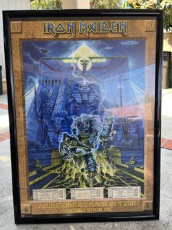 Framed Iron Maiden Somewhere Back in Time 2008 Tour Poster