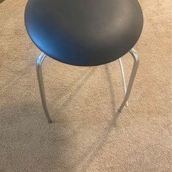 Stool black leather