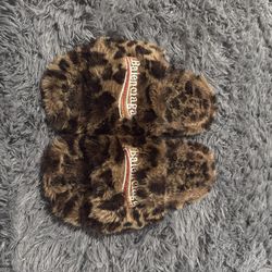 Balenciaga leopard print slides