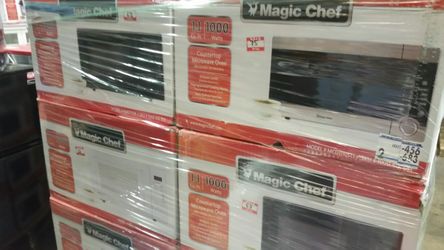Magic chef 1.1 cu ft, 1000 watts microwave in black, white, or stainless steel ($75)