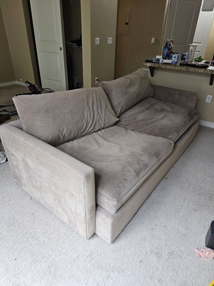 Crate & Barrel 93" Deep Loungr Sofa Beige