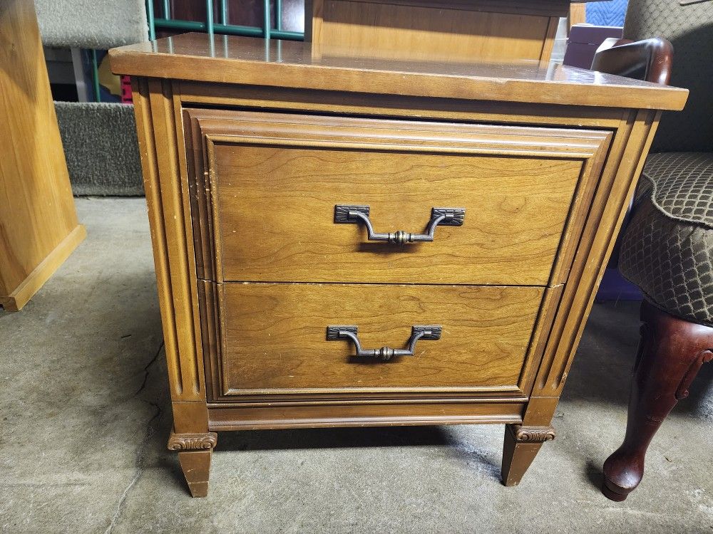 Antique Nightstand with cute peg feet 