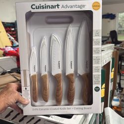 Cuisinart  11-Pc Ceramic-Coated Knife Set+ Cutting Board