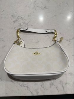 Coach white signature mini shoulder bags