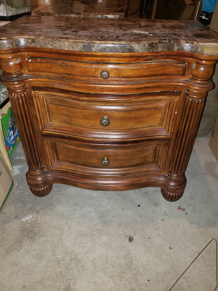 Reduced to sell:Faux Marble Top Nightstand Marvelous Cindy Crawford Malibu Collection