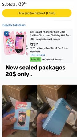 Kids Smart Phone for Girls Gifts - Toddler Christmas Birthday Gift for Age 3 4 5 6 Year Old, Kids Cell Phone Toy with Touchscreen, Dual Cameras, Learn