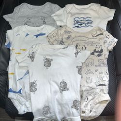 5 Carter Animal Newborn Short Sleeve