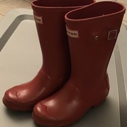 Hunter Child Tall Red Boots Size 13