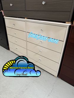Eight drawer white with Diamond knobs new chest cajonera nueva