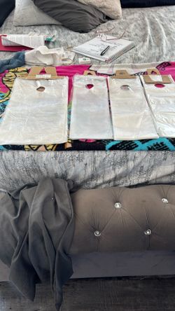 Clear plastic door knob hanger bags