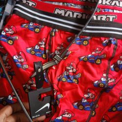 Mario Kart Boxer Briefs (Size L) + Nike Belt (Medium, Adjustable)