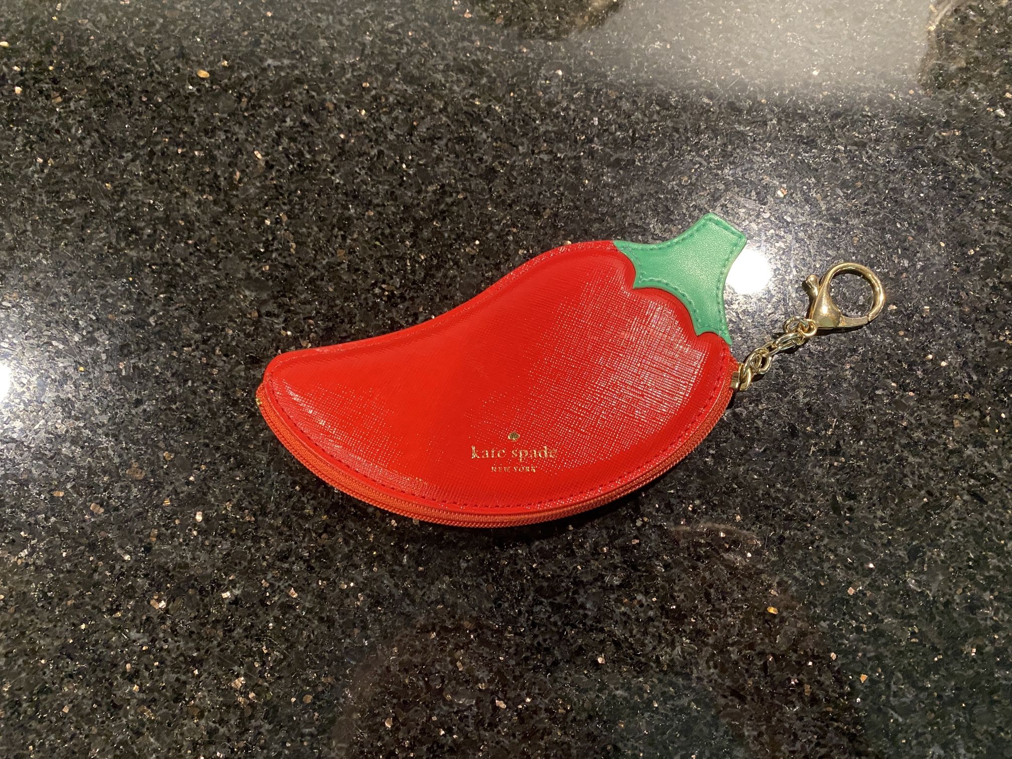 Rare Kate Spade Chili Pepper Coin Purse Red Extra Spicy 6.5x3”