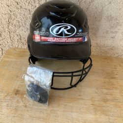 RAWLINGS BASEBALL BATTING HELMET WITH SHIELD AND CHIN STRAP