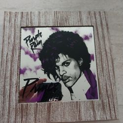 Vintage 1980s Prince Purple Rain Carnival Glass Mirror Music
