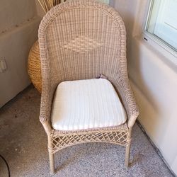 Wicker chair with cushion 15.00