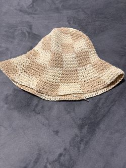 Adjustable Summer Beige And Khaki Checkerboard Hat
