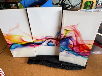Abstract Colorful Smoke 3-Panel Canvas Wall Art