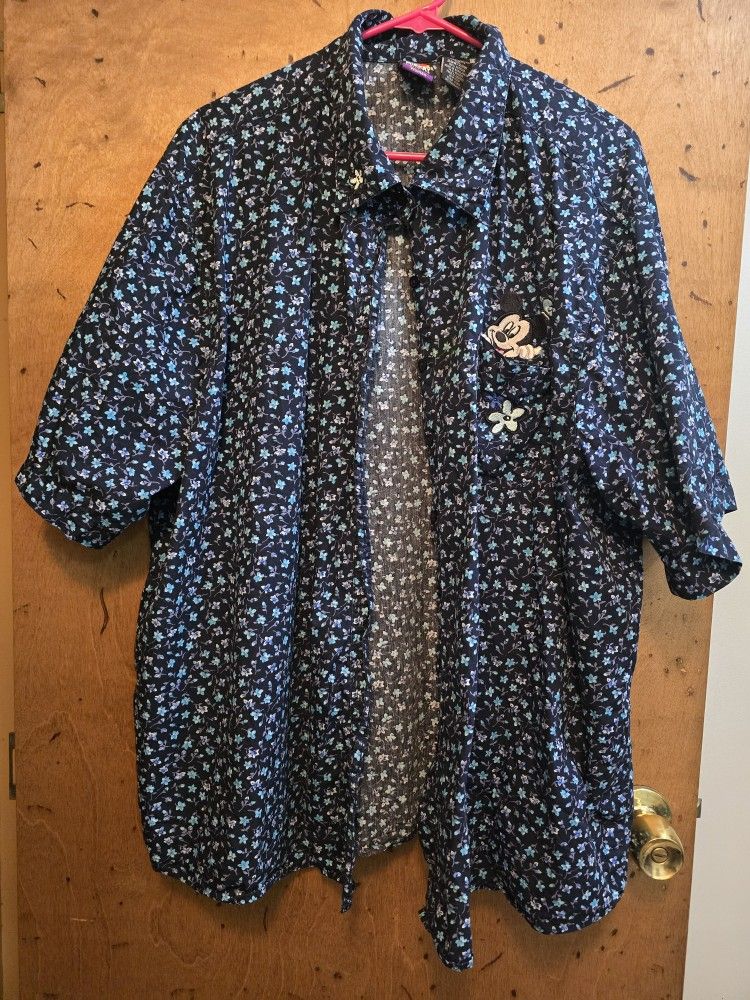Disney Mickey Unlimited Blue Floral Blouse