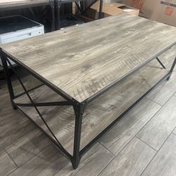 3 pc Black-Gray Coffee Table With 2 End Tables