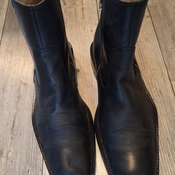 Kenneth Cole New York Think Positive Ankle Boots Men’s 9.5 Black 
Double zippers