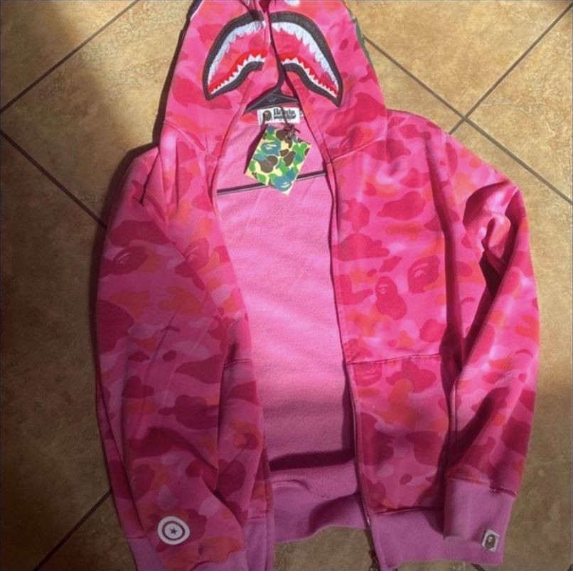 Pink bape hoodie