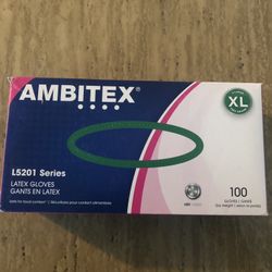 Ambitex Tradex Gloves L5201 Series Powder-free Latex Gloves, 4 Mil, XL, cream