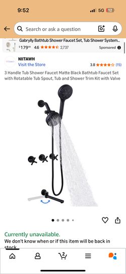 NIITAWH 3 Handle Shower Faucet Set