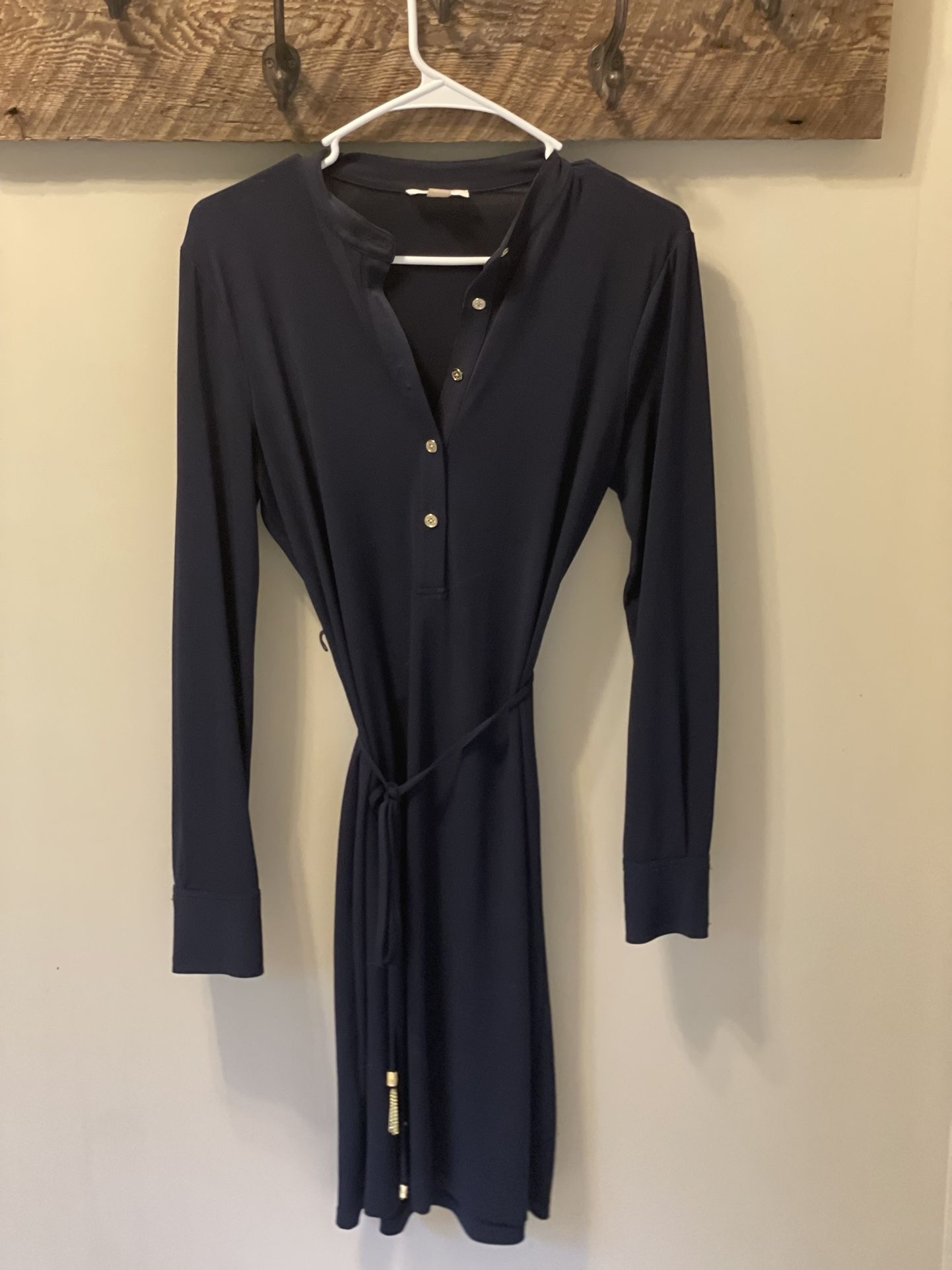 Calvin Klein Navy Blue Dress With Gold Buttons Size 6