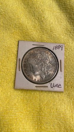 1889 /P Morgan Silver Dollar Nice Toning Obverse & Reverse.  Au Unc Morgan