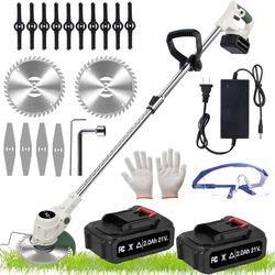 Cordless Weed Eater Battery Powered,Stringless Electric Weed Wacker with 21V Batteries, 3-in-1 Grass Trimmer Lightweight Brush Cutter Edger Stringless