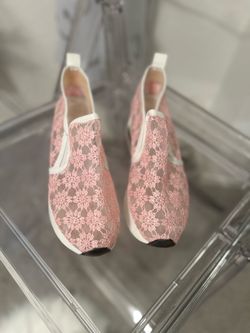 Pink Lace Slip-On Sneakers