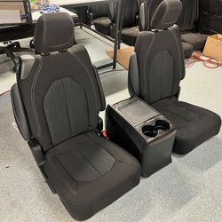 BRAND NEW BLACK CLOTH BUCKET SEATS WITH CONSOLE 