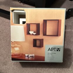 White Decorative Cube Shelves Set Of Three