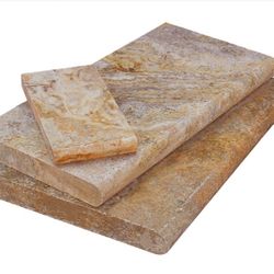 Autumn Leaves Travertine Pool Coping