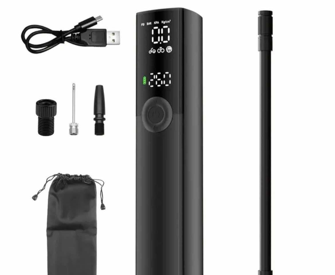 Car Tire Inflator Portable Air Compressor Cordless Air Pump Car Tires Bike Digital Pressure Gauge LED Light Portable Tire Inflator